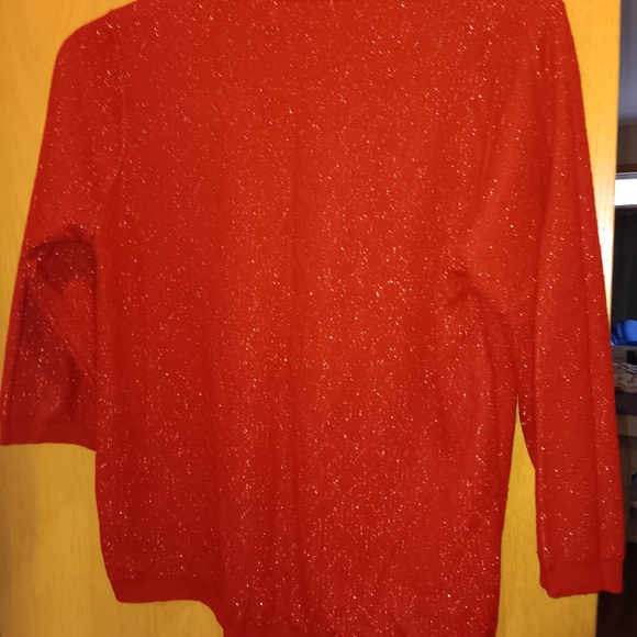 Womens Size Large, Alfred Dunner Red Sparkle Sweater - Picture 2 of 3